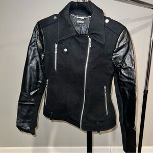 003 DKNY faux leather coat